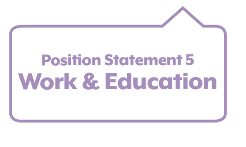 Image text: 'Position Statement 5: Work & Education.'