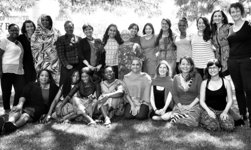 Greyscale photo of women at Human Rights Education Institute (WHRI)