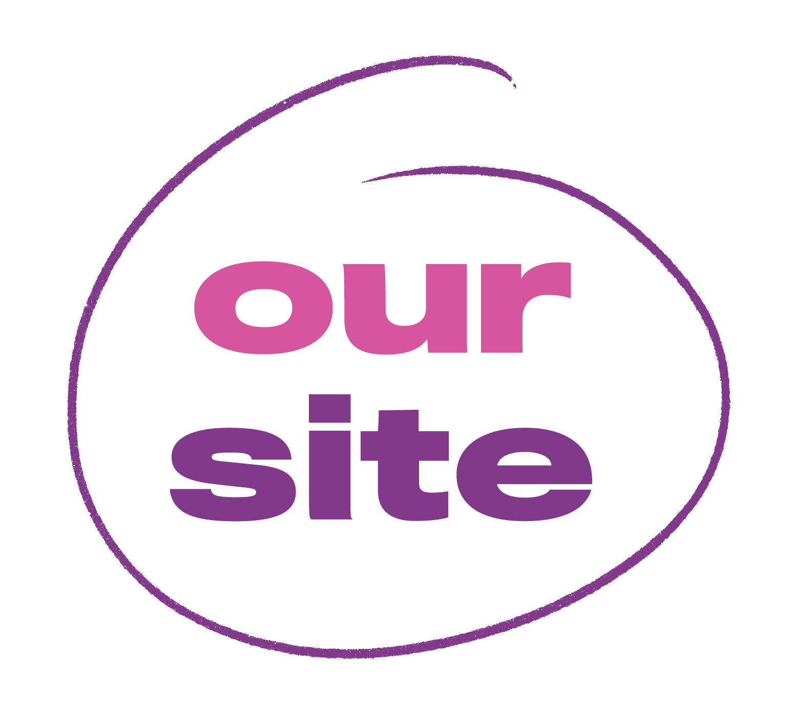 Our Site logo in purple circle