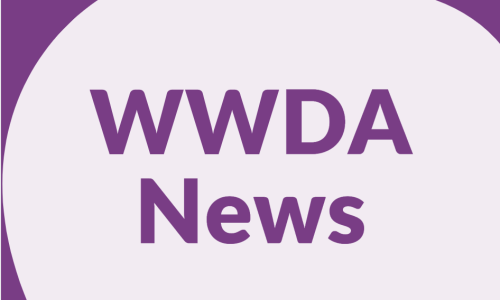 Light purple background with purple heading WWDA News