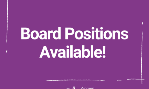 Purple background with white text: 'Board Positions Available'