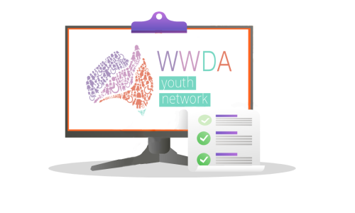 Image of a computer screen with WWDA Youth Network Logo