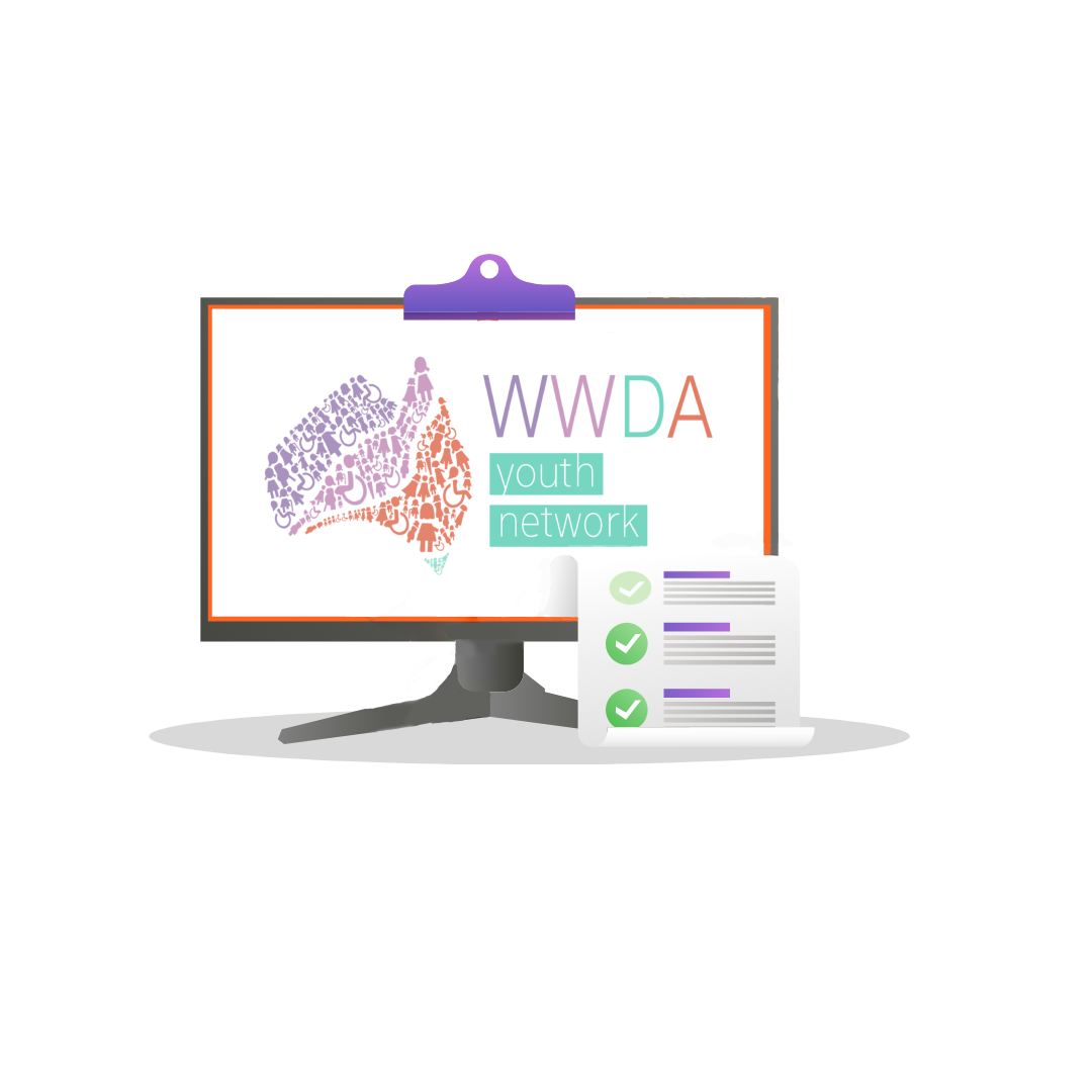 Image of a computer screen with WWDA Youth Network Logo
