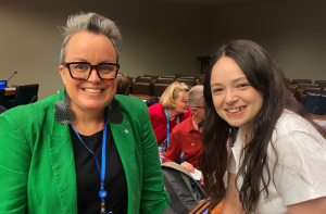 Sophie and Clare Gibellini, another representative.